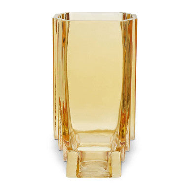 Edan Small Ochre Yellow Glass Vase - Image 7