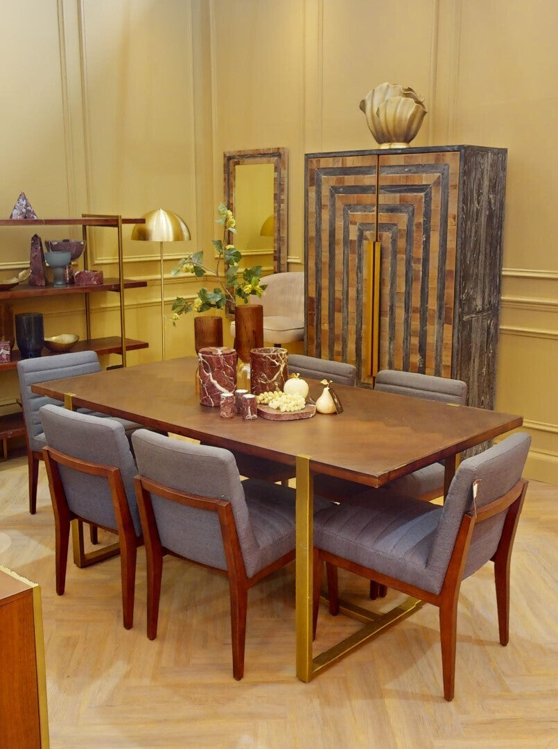 Esma Small Amber and Brown Glass Vase