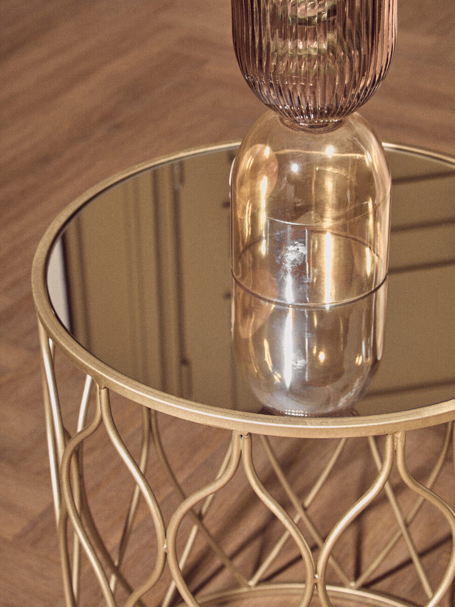 Esma Small Amber and Brown Glass Vase