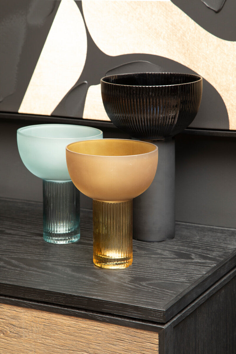 Esma Small Ochre Glass Vase