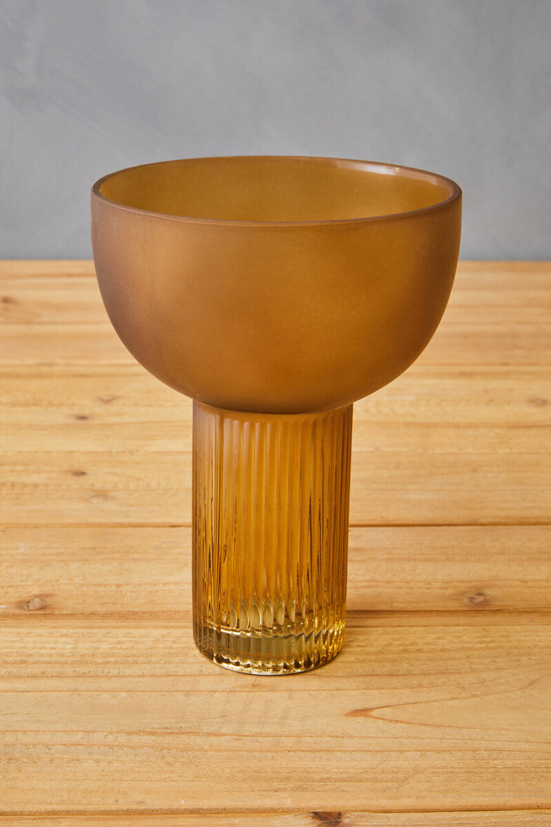 Esma Small Ochre Glass Vase