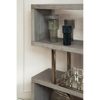Esma Small Ribbed Blue Glass Vase - Image 12