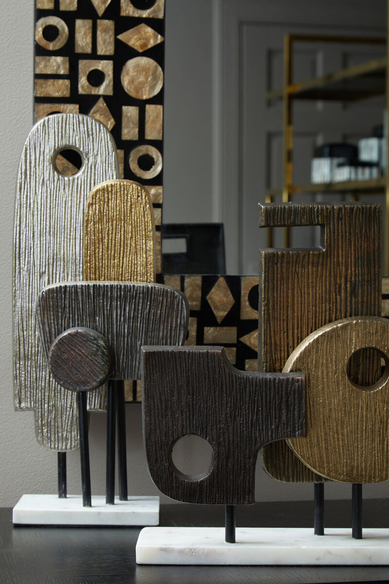 Simbolo Large Assorted Colour Metal Sculpture On Marble Base - Image 3