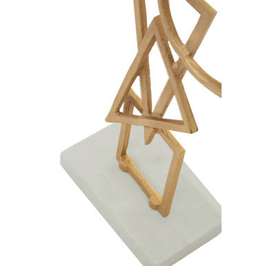 Simbolo Gold Metal Sculpture On Marble Base