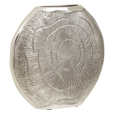 Silva Small Oak Effect Silver Finish Vase