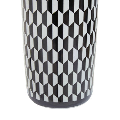 Marlo Black and White Geometric Print Ceramic Umbrella Stand
