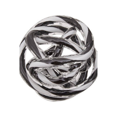 Knot Decor Black And White Glass Ornament