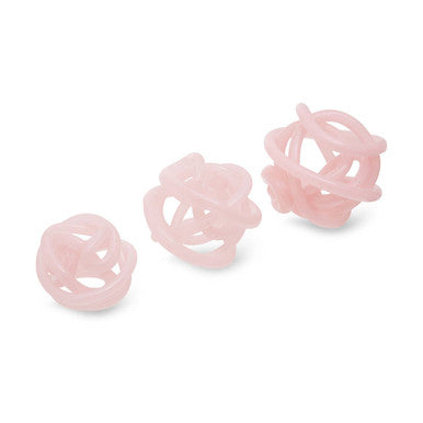 Knot Decor Set of 3 Pink Glass Ornament