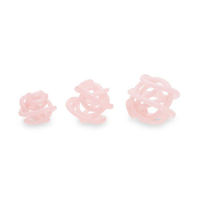 Knot Decor Set of 3 Pink Glass Ornament