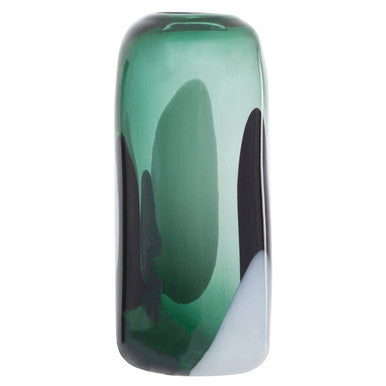 Hania Small Green Glass Vase with Abstract Pattern - Image 2
