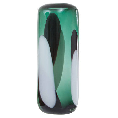 Hania Large Green Glass Vase with Abstract Pattern - Image 2