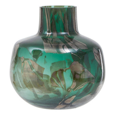 Herbie Green and Gold Small Glass Vase - Image 2