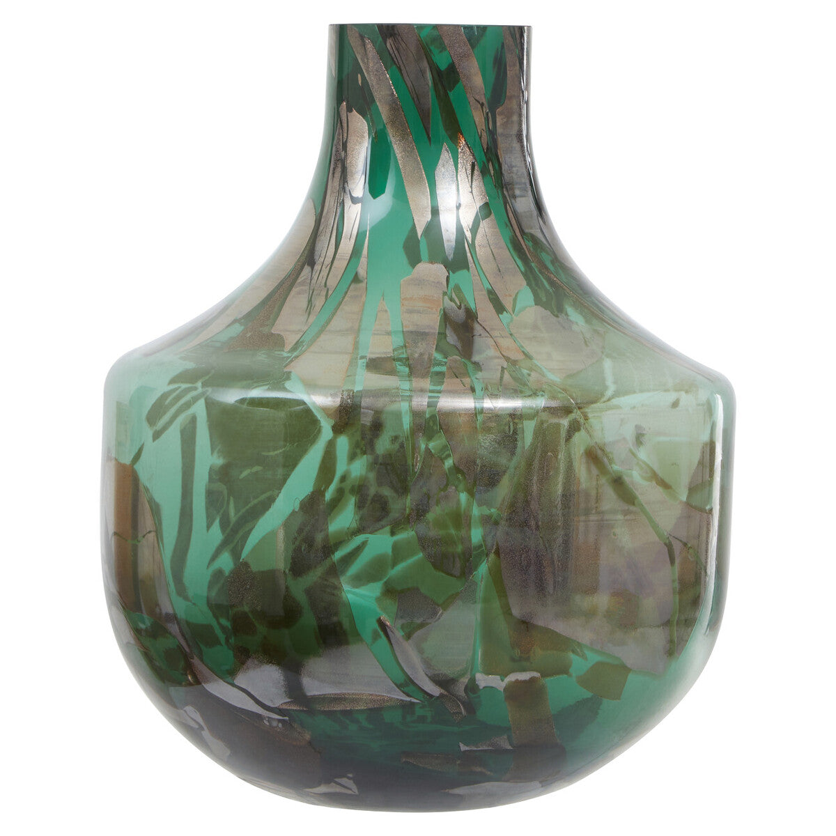 Herbie Green and Gold Large Glass Vase - Image 2