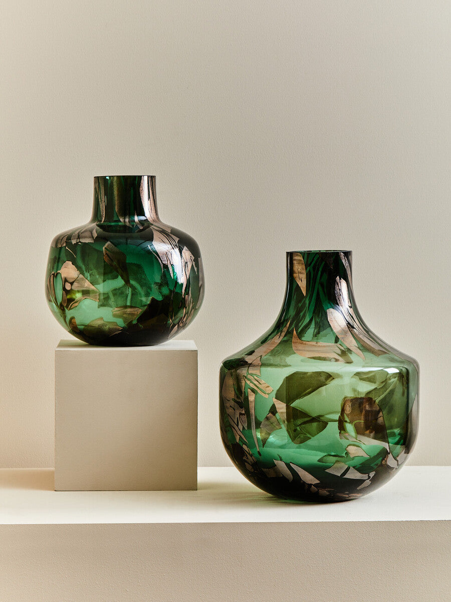 Herbie Green and Gold Large Glass Vase - Image 7