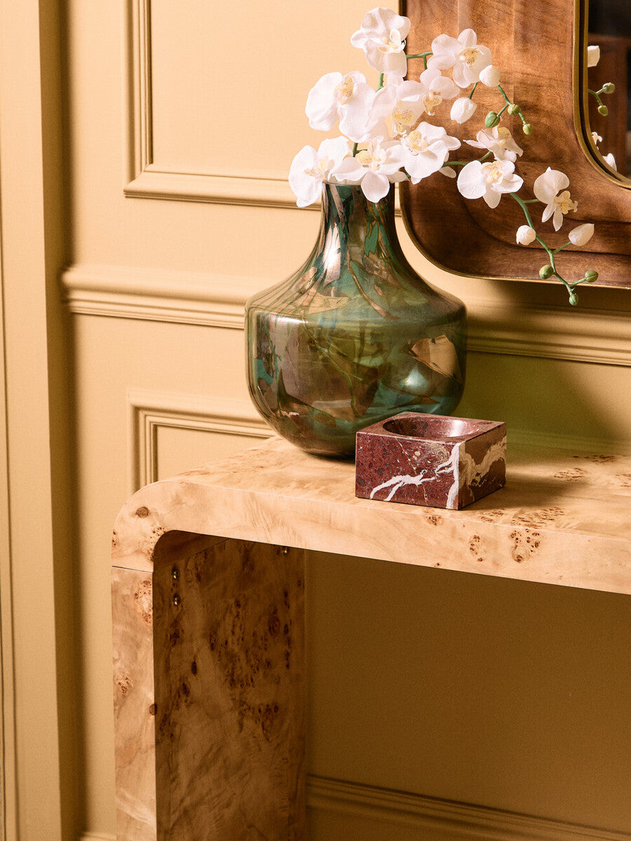 Herbie Green and Gold Large Glass Vase