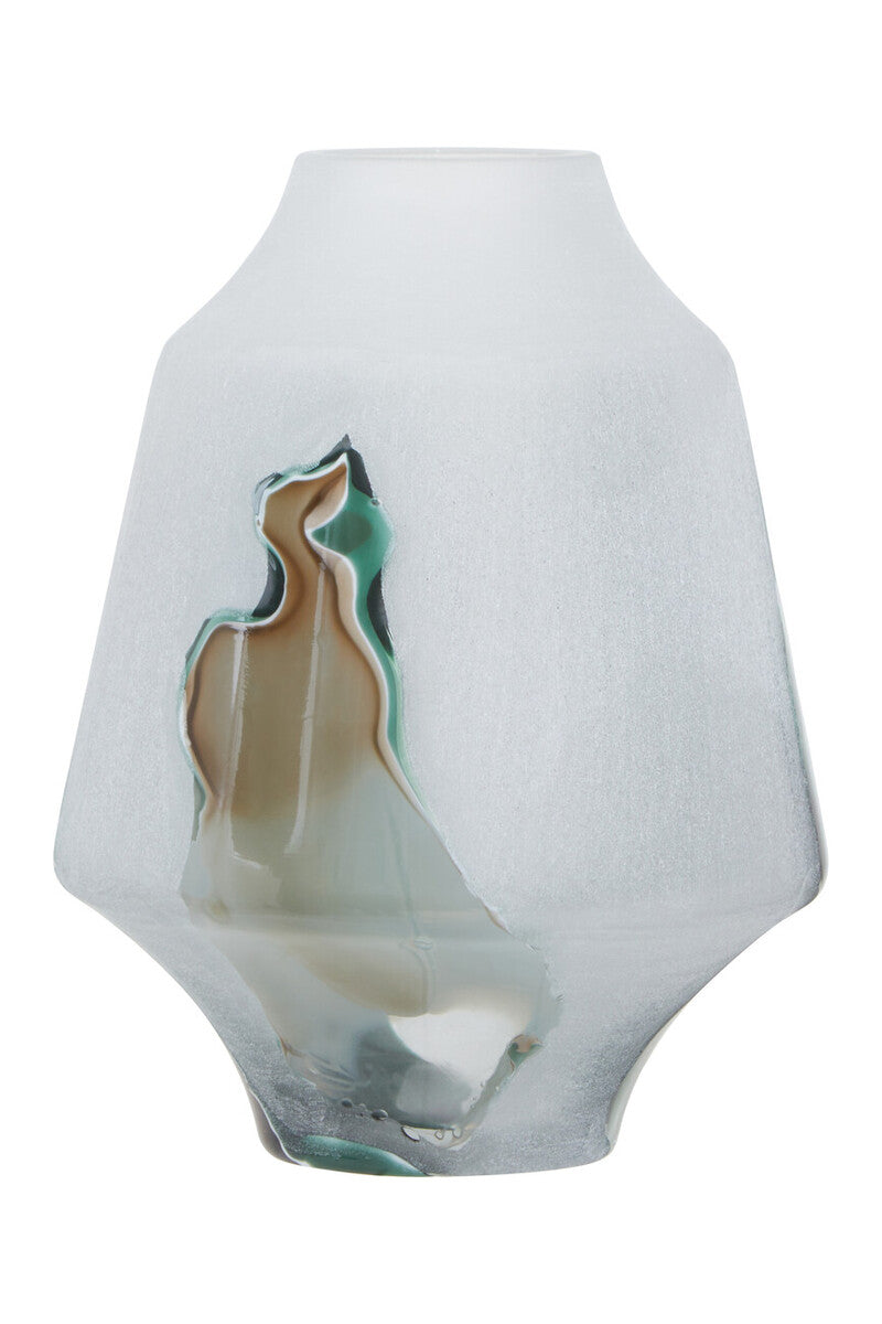 Hakan Glass Vase with Marbled Design - Image 2