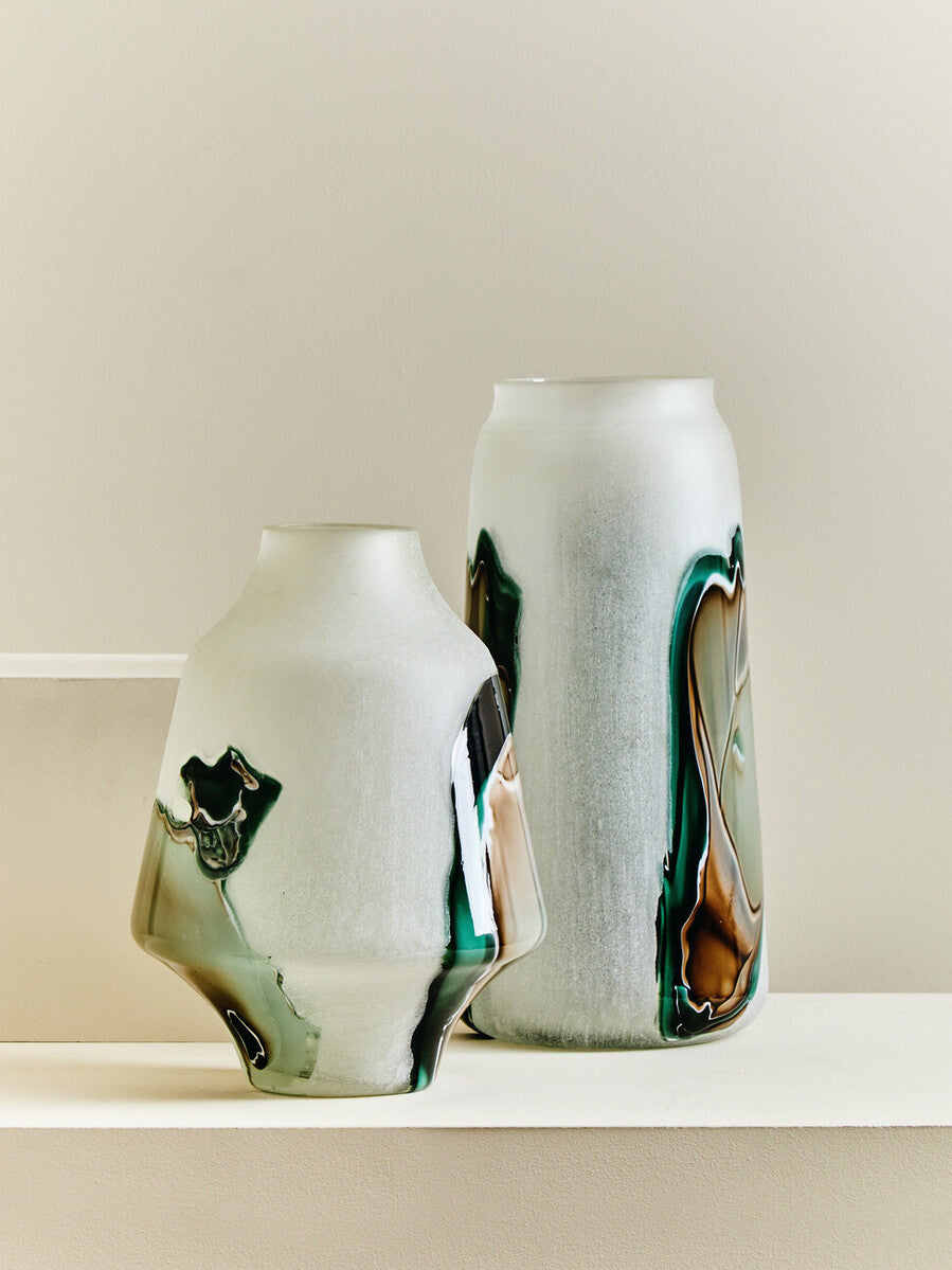 Hakan Glass Vase with Marbled Design - Image 17