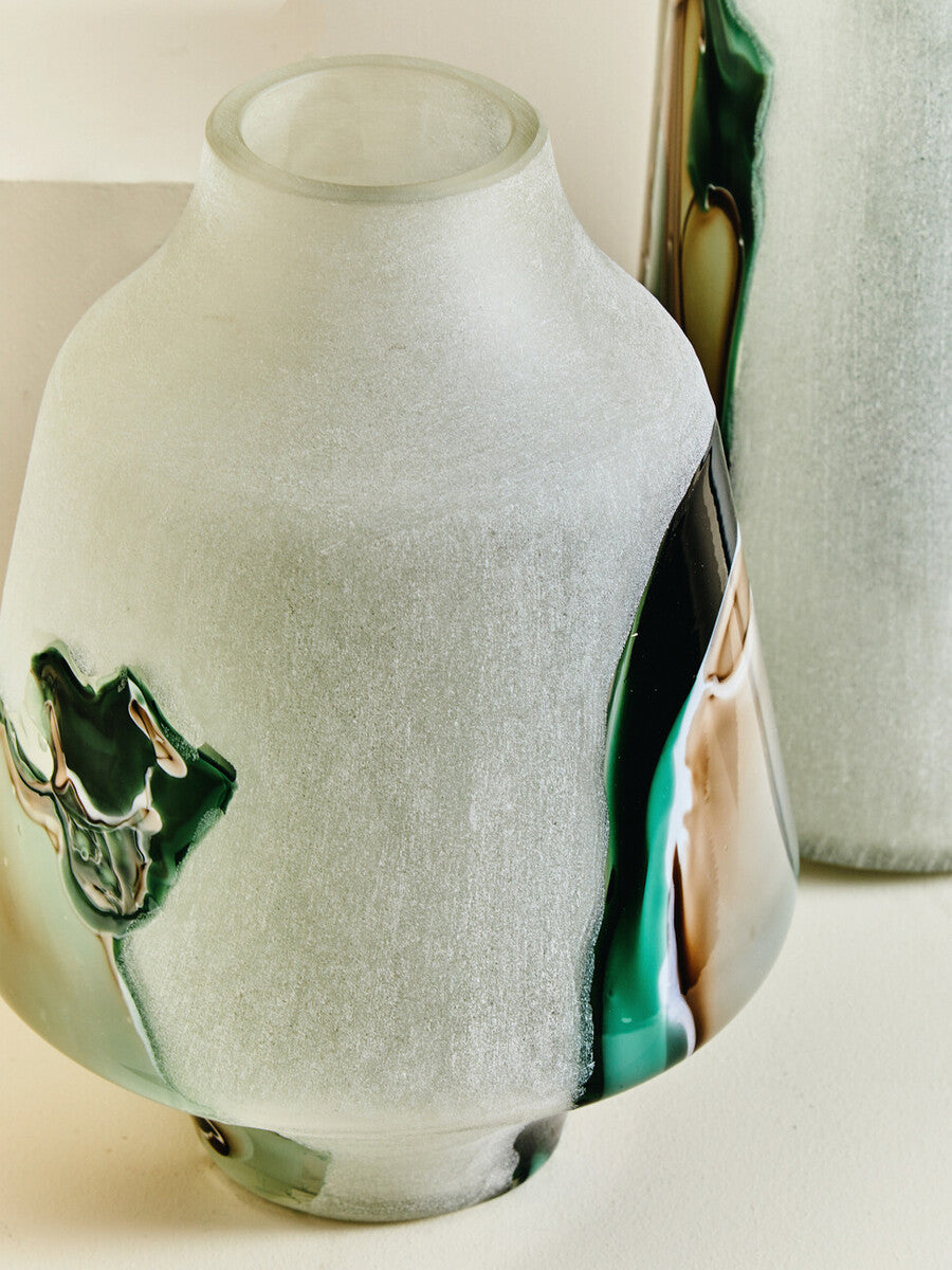 Hakan Glass Vase with Marbled Design - Image 18
