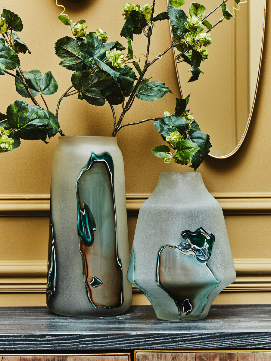 Hakan Glass Vase with Marbled Design