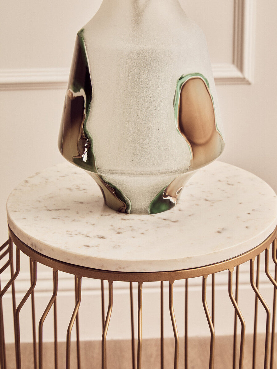 Hakan Glass Vase with Marbled Design - Image 15