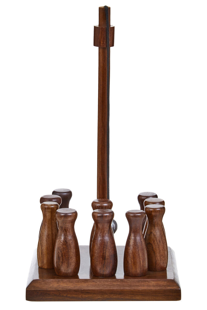 Churchill Games Sheesham Wood Bar Skittle Set - Image 1