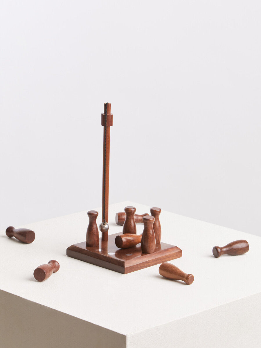 Churchill Games Sheesham Wood Bar Skittle Set - Image 4