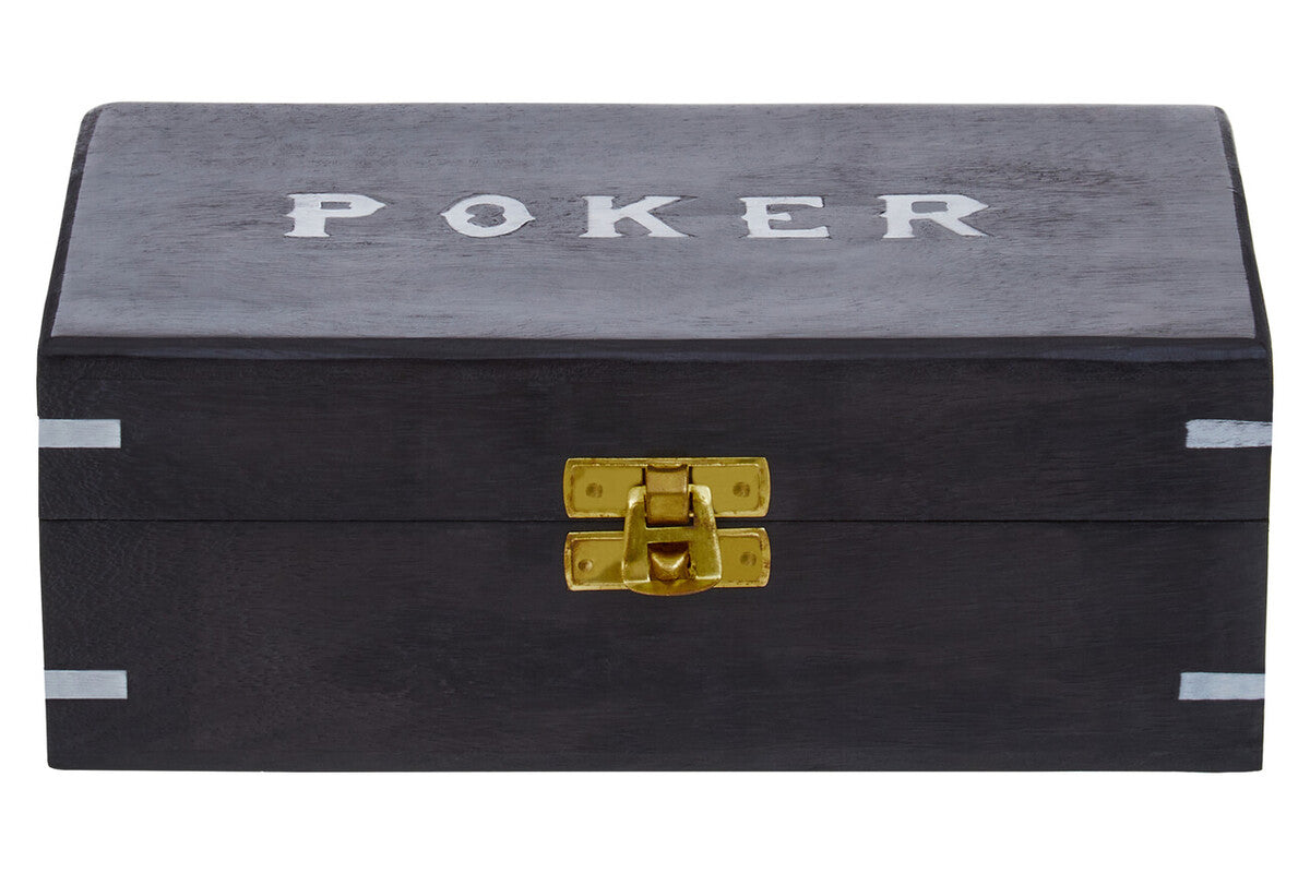 Churchill Games Black Sheesham Wood Poker Set - Image 1