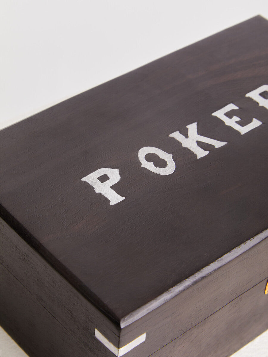 Churchill Games Black Sheesham Wood Poker Set