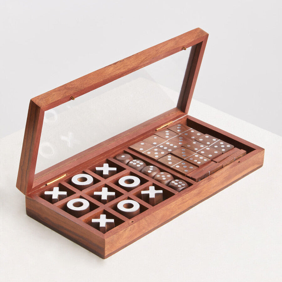 Churchill Games Brown Sheesham Wood Multi Game Set - Image 4