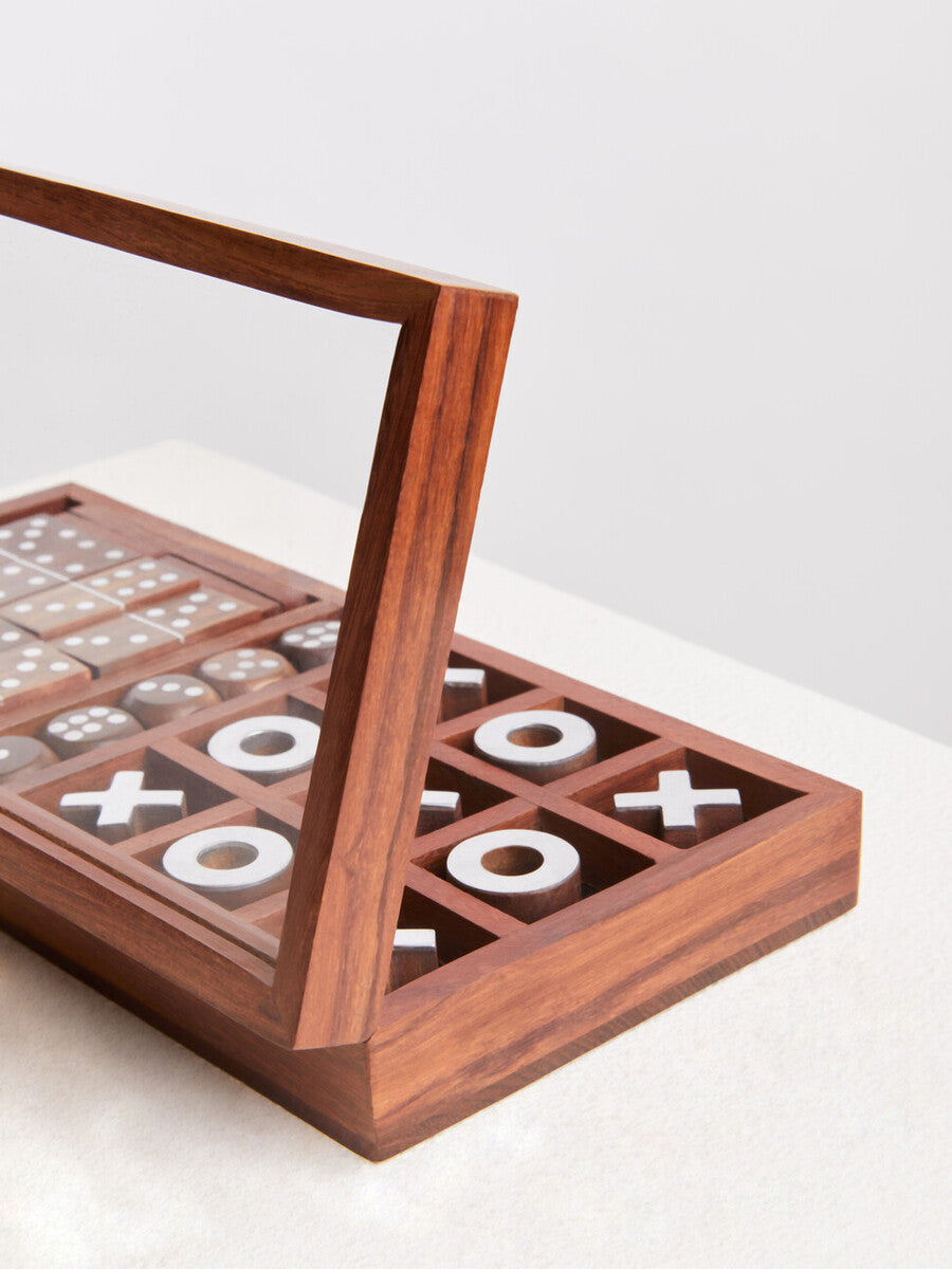 Churchill Games Brown Sheesham Wood Multi Game Set