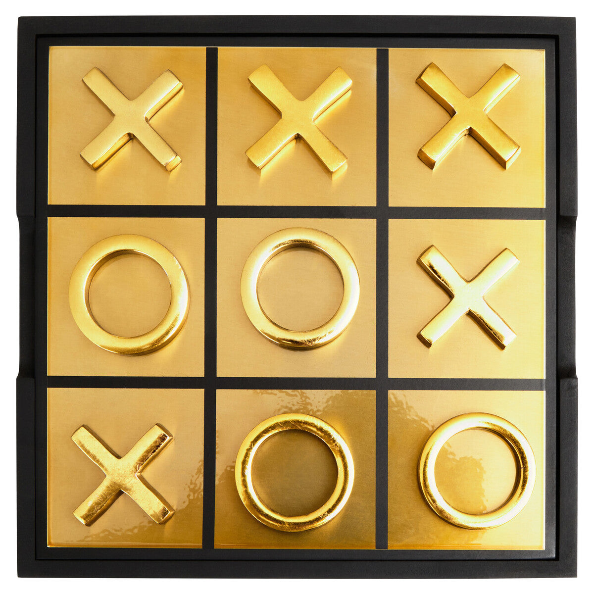 Gold tic-tac-toe board with golden &