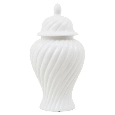 Damson Large Ceramic White Jar