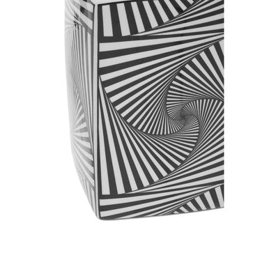 Doria Large Black And White Ceramic Jar