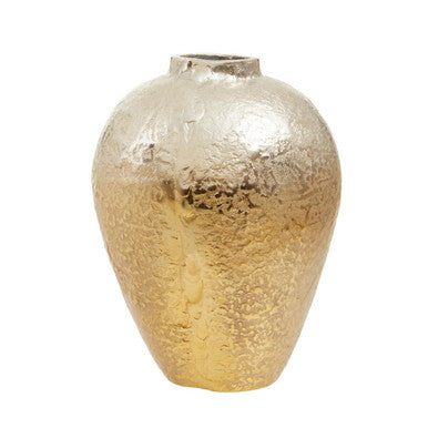 Gold textured vase on a white background