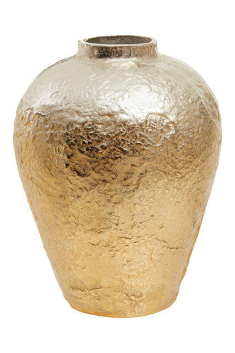 Gold textured vase on a white background