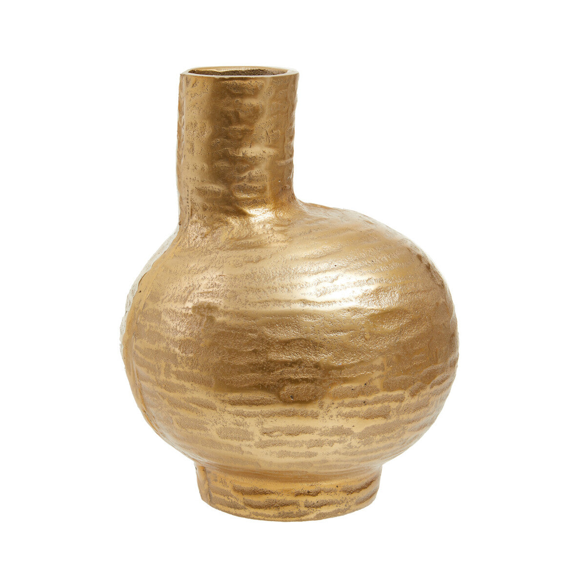 Gold textured vase on a white background