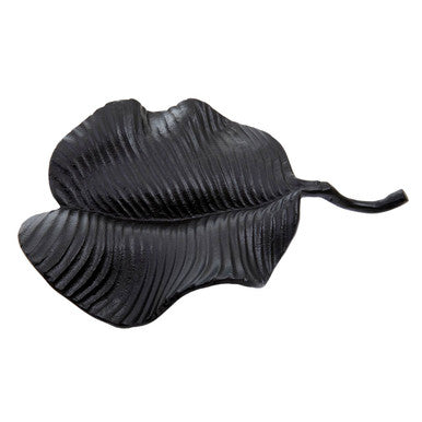 Prato Black Finish Leaf Dish