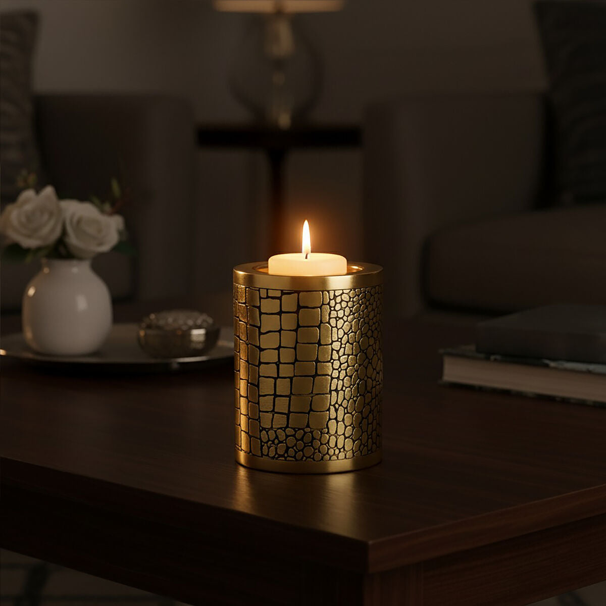 Meko Small Crocodile Pattern Candle Holder - Image 2