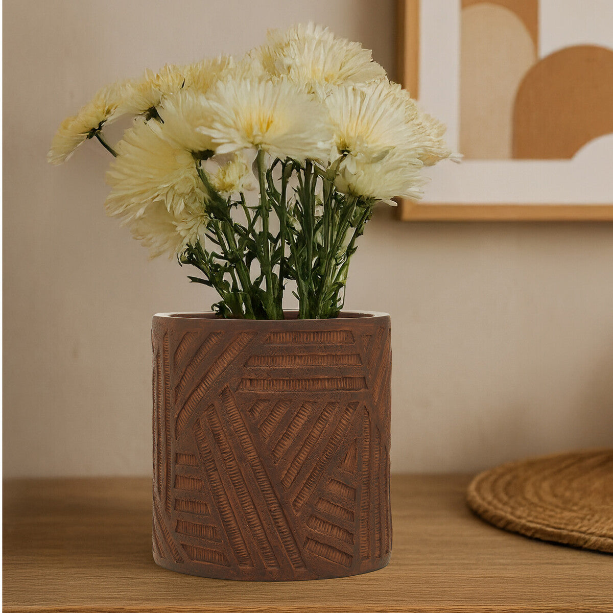 Darnell Brown Textured Planter