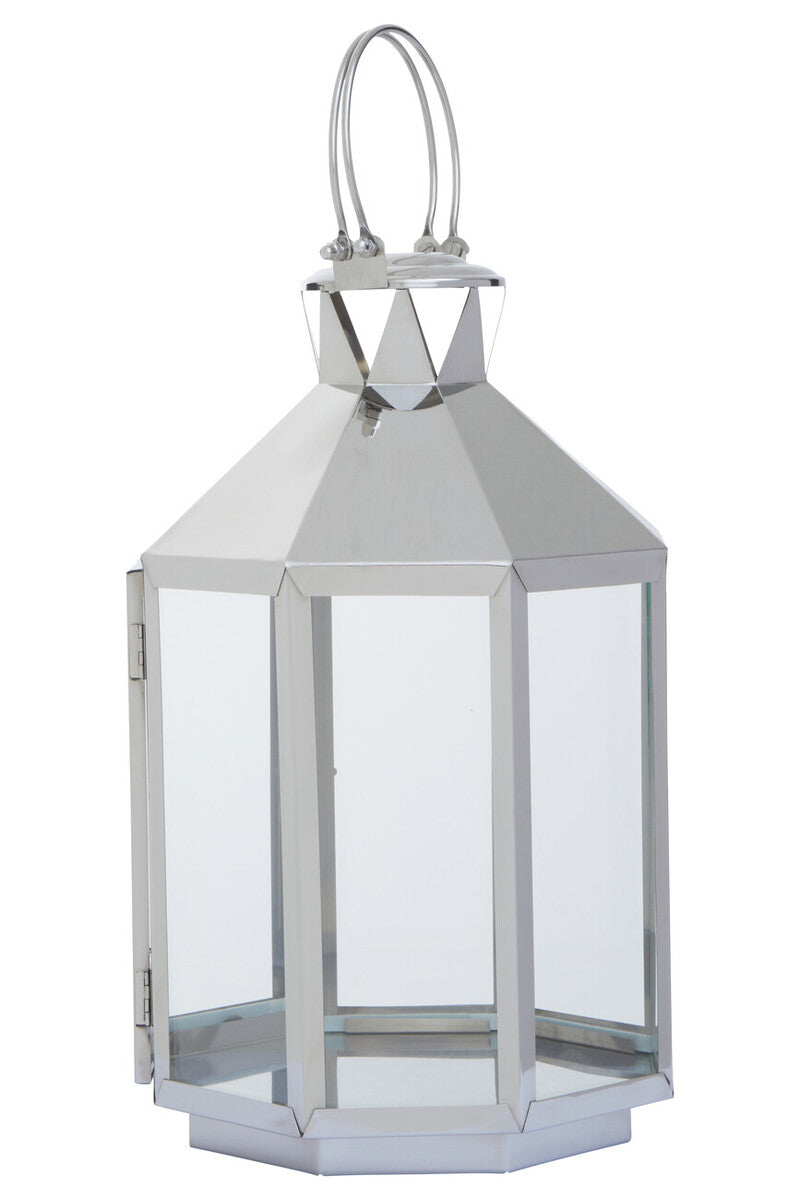 Herber Large Silver Steel Lantern