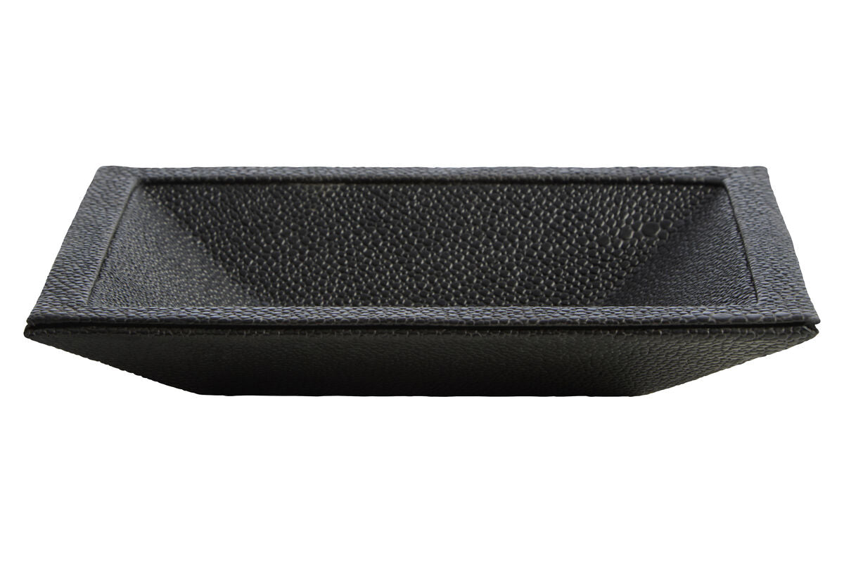 Cardona Black Shagreen Effect Trinket Dish