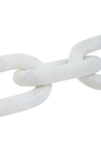 Nason White Marble Three Link Chain Sculpture