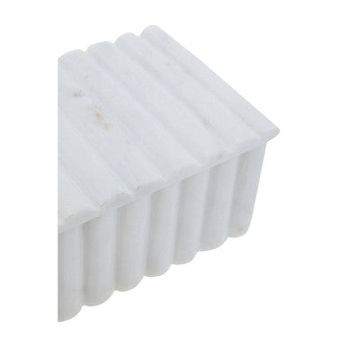 Nason White Marble Ribbed Box