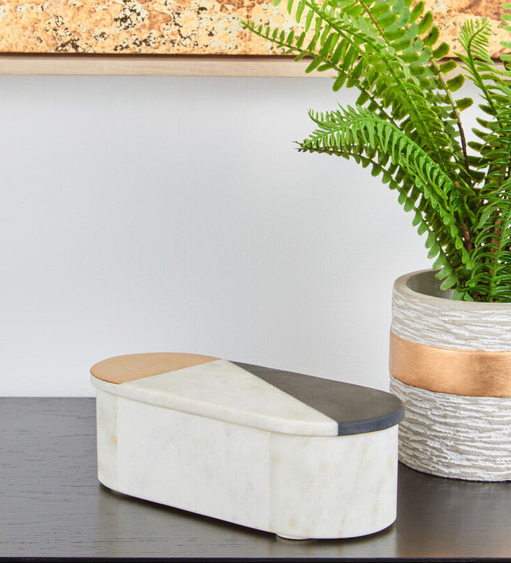 Omari Oblong Marble Trinket Box - Image 2
