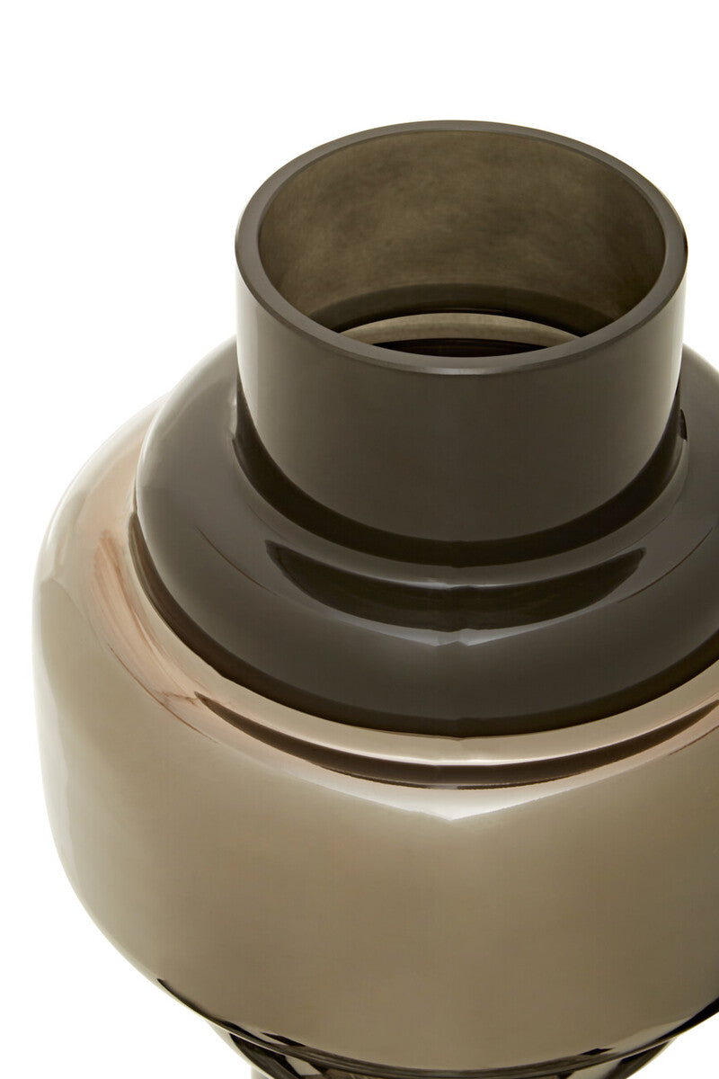 Cayden Small Smoked Black And Silver Vase