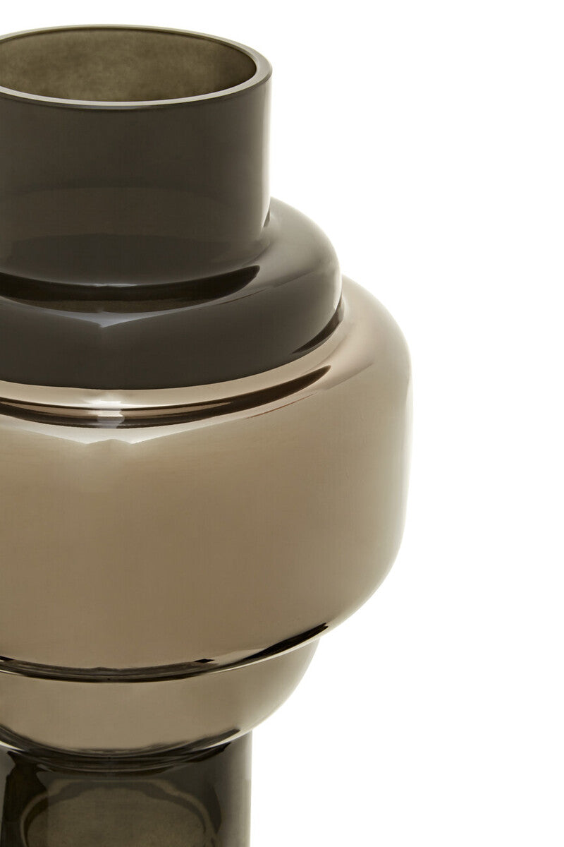 Cayden Small Smoked Black And Silver Vase