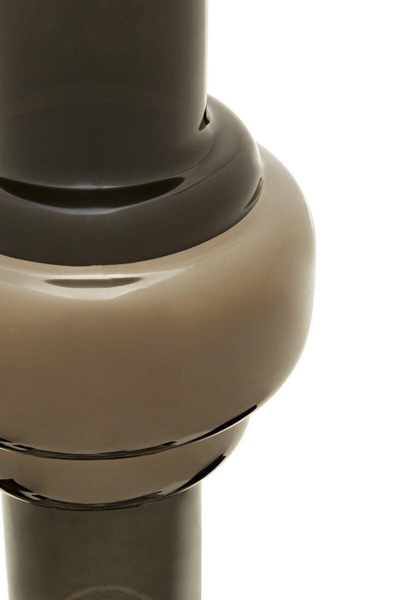 Cayden Large Smoked Black And Silver Vase