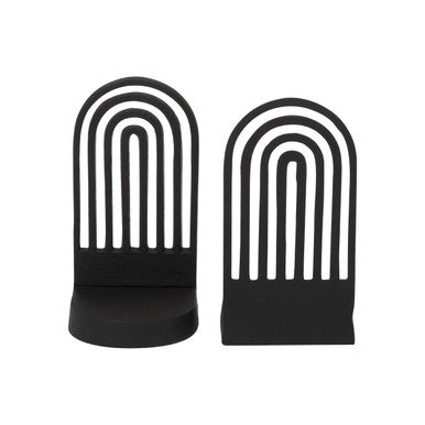 Rubi Set Of Two Black Finish Arched Bookends