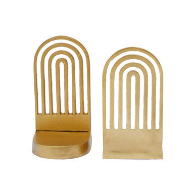Rubi Set Of Two Gold Finish Arched Bookends