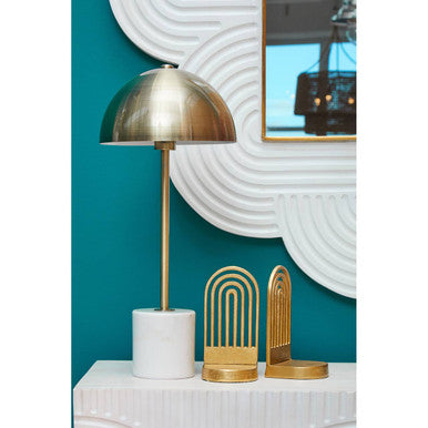 Rubi Set Of Two Gold Finish Arched Bookends